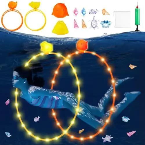 Produktbild: Anpro Tauchringe Kinder, 14 Stück Tauchspielzeug Tauchringe Kinder Set Poolspielzeuge Poolparty Geschenk 3-12 Jahre Schwimmbad Wasserspielzeug Outdoor, Unterwasser Tauchringe, Tauchjuwel