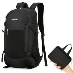 Produktbild: ANPTER Wanderrucksack Herren Damen Rucksack Wasserdicht 30L Trekkingrucksäcke Multifunktionale Outdoorrucksack Leicht Tagesrucksack Travel Daypack (30L Schwarz Faltbarer Trekkingrucksäcke)