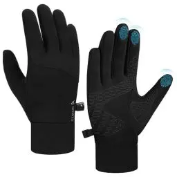 Produktbild: anqier Touchscreen Handschuhe Herren Damen Rutschfest Winddicht Fahrradhandschuhe Thermo Winterhandschuhe softshell handschuhe für Radfahren Laufen Fahren Joggen Skifahren Schwarz