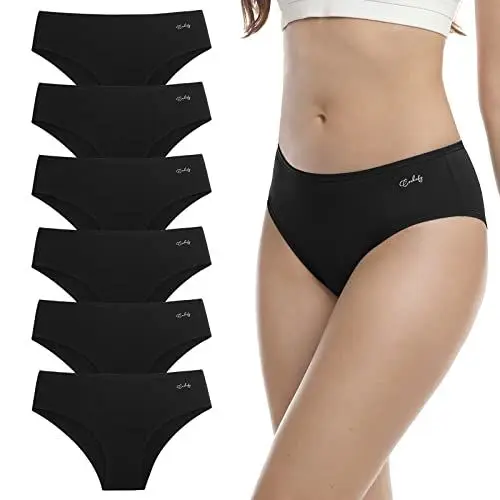 Produktbild: anqier Unterhosen Damen, 6er Pack Baumwolle Panties Atmungsaktiv Slips Damen Bequeme Hipster Frauen Unterwäsche