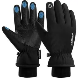 Produktbild: anqier Winter Handschuhe Herren Damen Wasserdicht Unisex Skihandschuhe Winddicht Fleecehandschuhe Wärm Thermohandschuhe mit 5-Finger-Touchscreen für Reiten Laufen Skifahren S-XL
