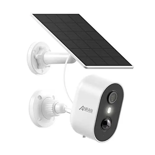 Produktbild: ANRAN 2K HD Überwachungskamera Aussen Akku, Kabellose Überwachungskamera mit Solarpanel, PIR-Bewegungserkennung und Alarm, Farbnachtsicht, Alexa Unterstützt, 2-Wege-Audio