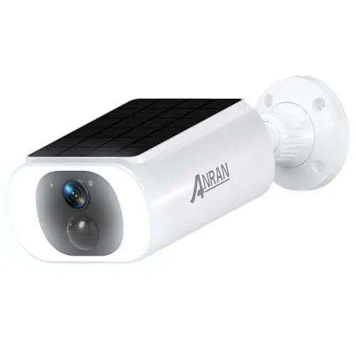 Produktbild: ANRAN 2K HD Überwachungskamera Aussen Akku mit Solarpanel, Überwachungskamera aussen solar, Nonstop Power mit Solar, 2,4 GHz WLAN, Spotlights, 2-Wege-Audio, ohne ABO, C3