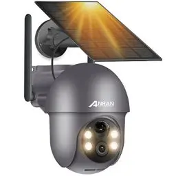 Produktbild: ANRAN 5MP FHD Überwachungskamera Aussen Akku Solar, Kabellose Überwachungskamera mit Solarpanel, wasserdichte Kamera WLAN, PIR Bewegungserkennung, FHD Nachtsicht, Alexa-kompatibel, Q01 Max Grau
