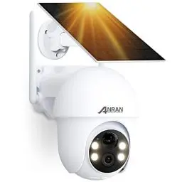 Produktbild: ANRAN 5MP FHD Überwachungskamera Aussen Akku Solar, Ultra HD Kabellose Überwachungskamera mit Solarpanel, wasserdichte IP Kamera WLAN, PIR Bewegungserkennung, FHD Nachtsicht, Q01 Max Weiß