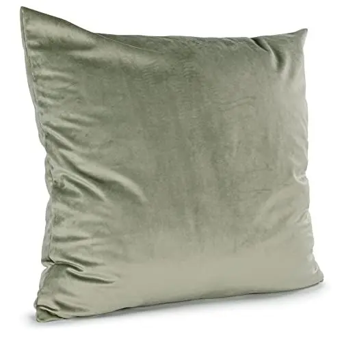 Produktbild: ANRO Kissenbezug Kissenhülle Kissen Deko-Kissen Sofa Kissen Couch Kissen Samt Olivgrün 50x50cm ohne Füllung