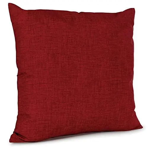 Produktbild: ANRO Kissenbezug Kissenhülle Kissen Sofakissen Zierkissen Deko Kissenbezüge Leinenoptik Rot 40x40cm ohne Füllung