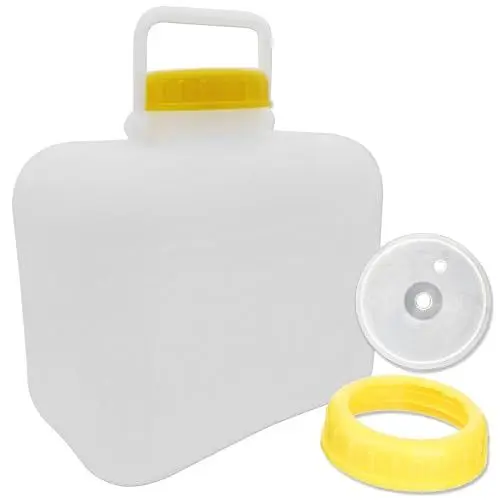 Produktbild: AnSa Weithalskanister 10 Liter weiß Bügelgriff DIN 96 + Schraubdeckel für Pumpe Lebensmittelecht Camping WoMo
