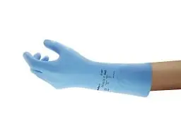 Produktbild: Ansell AlphaTec 37-007 Nitril-Handschuhe, Chemikalienschutz-Handschuh, Chemikalien- und Flüssigkeitsschutz, Industrie PSA, Arbeitshandschuhe Wiederverwendbar, Blau, Größe XS (1 Paar)
