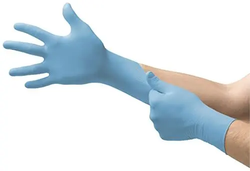 Produktbild: Ansell Microflex 92-134 Latexfreie Einweghandschuhe, Nitrilhandschuhe Puderfrei, Handschuhe Lebensmittelecht Blau, Untersuchungshandschuhe, Einmalhandschuhe M (100 Stück)