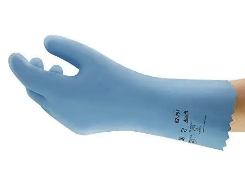 Produktbild: VersaTouch Ansell AlphaTec 62-201 Latex-Handschuhe, Chemikalien Handschuhe, Chemikalien- und Flüssigkeitsschutz, Industrie PSA, Arbeitshandschuhe Wiederverwendbar, Blau, Größe 2XL (12 Paar)