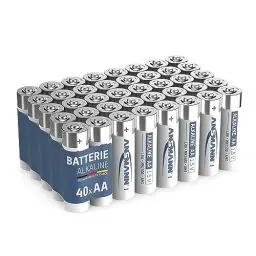 Produktbild: ANSMANN AA LR6 1.5V Alkaline-Batterien für Küchenwaagen, Fernbedienungen, Tastaturen, Uhren, Wecker, Controller, Deko, Taschenlampen, Vorratspackung mit 40 Stück, Design kann abweichen