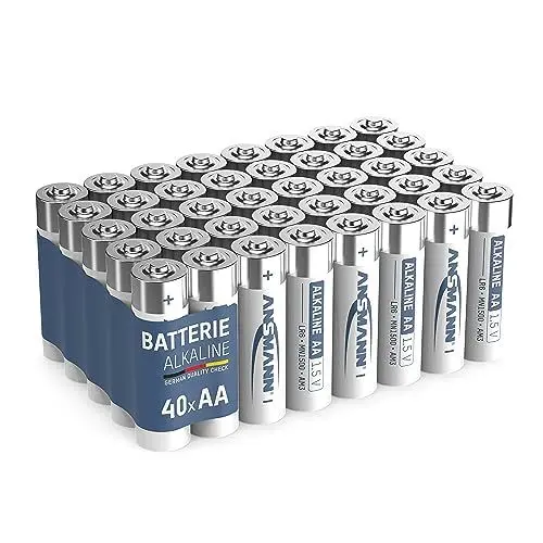 Produktbild: ANSMANN AA LR6 1.5V Alkaline-Batterien für Küchenwaagen, Fernbedienungen, Tastaturen, Uhren, Wecker, Controller, Deko, Taschenlampen, Vorratspackung mit 40 Stück, Design kann abweichen