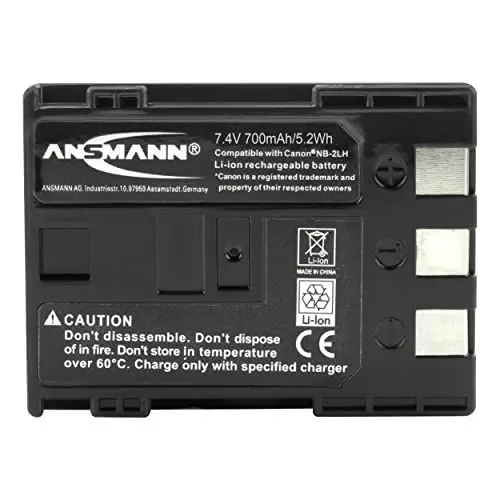 Produktbild: ANSMANN A-Can NB-2LH leistungsstarker Kameraakku mit Einer Akkukapazität von 700 mAh und 7,4 V - Ersatzakku für Digitalkamera - Ideal für professionelle und Hobby-Fotografie