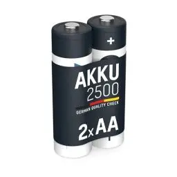 Produktbild: ANSMANN Akku AA Mignon 2500mAh 1,2V NiMH - wiederaufladbare Batterien AA Akkus maxE (geringe Selbstentladung & vorgeladen) ideal für Spielzeug, Funk-Tastatur/Maus, Wii & Xbox Controller (2 Stück)