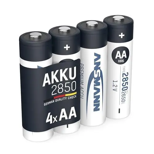 Produktbild: ANSMANN Akku Mignon AA 2650 mAh 1,2V Ni-MH, 4 Stück, wiederaufladbar, ideal für Spielekonsolen, wireless Maus, Blitzgeräte, Taschenlampen