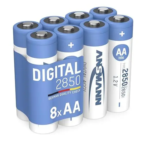 Produktbild: ANSMANN Akku Mignon AA 2650 mAh, 8 Stück, 1,2V NI-MH, wiederaufladbar, hohe Kapazität ideal für Kameras, Blitzgeräte, Digitalkameras, Wildkameras