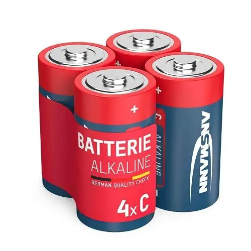 Produktbild: ANSMANN Alkaline Baby C Batterien – leistungsstarke, langlebige Energiequelle – 1,5V LR14 – 4er Pack