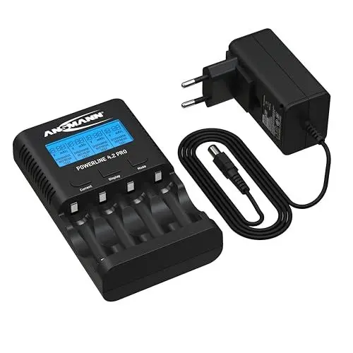Produktbild: ANSMANN Akku Ladegerät Powerline 4.2 Pro - Ladegerät für AA und AAA Akkus, LCD Display, Individuelle Ladeschächte, Sicherheitsschutz