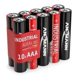 Produktbild: ANSMANN Industrial Alkaline Batterie Micro AAA LR03 Longlife Alkalibatterie Industriebatterie für hohen Strombedarf (10er Pack)