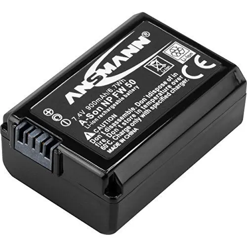 Produktbild: ANSMANN Kamera Akku NP FW 50 Li-Ion 7,4V 900mAh - ideal für Sony Alpha 7, 7 II, 7R, 7S, 7S II, 5000, 5100, 6000, 6300, 6500 / NEX 5, 6, 7 / DSC RX10, RX10 II, RX10 III / A7, A7 II, A7S, A7R uvm.
