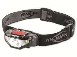 Produktbild: ANSMANN LED Stirnlampe HD70B mit 65 Lumen, IP44 Spritzwasserschutz, 80m Reichweite, 3 Funktionen - 3W Kopflampe ideal zum Radfahren, Laufen mit Hund, Joggen, Angeln, Klettern, Camping & Werkstatt