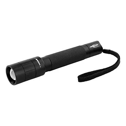 Produktbild: ANSMANN LED Taschenlampe M200F inkl. AA Batterien - Outdoor LED Arbeitsleuchte 240 Lumen & 3 Funktionen - Handlampe mit stufenloser Fokussierung für Camping & Werkstatt - Spritzwassergeschützt IP54
