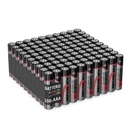 Produktbild: Ansmann Batterien AAA 100 Stück - Alkaline Micro Batterie ideal für Lichterkette, LED Taschenlampe, Spielzeug, Fernbedienung, Wetterstation, Radio, Nachtlicht, Uhr, Micro AAA