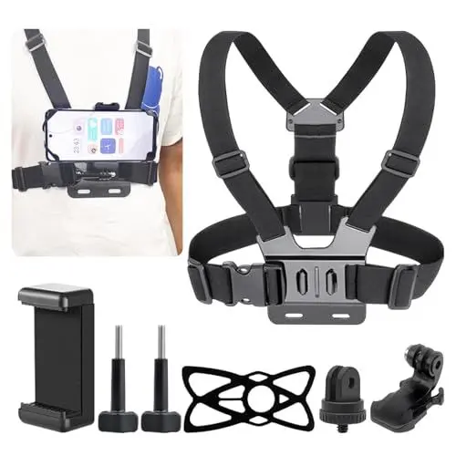 Produktbild: Ansodo Action Kamera Brustgurt Halterung Kit,Brustgurt Actioncam,Action Cam Brustgurt,Action Kamera Mit Brustgurt,Halterung Gurtsystem Chest Mount Kompatibel