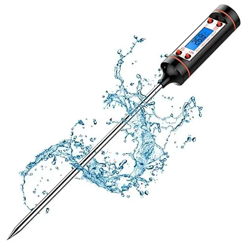 Produktbild: ANSTA Küchen-Thermometer, digitales Küchen-Thermometer, digitales Küchen-Thermometer, lange Sonde, LCD-Display mit blauer Hintergrundbeleuchtung, korrosionsbeständig, ideal für -50 °C ~ +300 °C