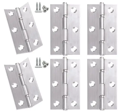 Produktbild: Anstore Geräuschlosen Scharniere Klappbar Edelstahl 60x38x1,3mm, Kugellager Scharniere Edelstahl Schwerlast Scharnier Klavierband Türscharniere für Türen Fenster Schränke mit 48 Stück Schrauben 11x6mm