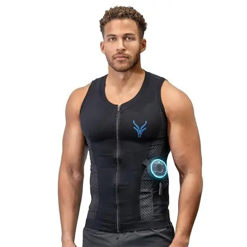 Produktbild: Antelope Evolution EMS Tank Top Herren Größe XL – EMS Trainingsgerät, Bauchtrainer und Rückentrainer, Fitnessgerät für Zuhause oder im Studio, Heimtrainer, unterstützt beim Abnehmen und Muskelaufbau