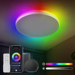 Produktbild: Anten 24W Smart LED Deckenlampe | Ø30CM 2800LM | RGB Wifi Deckenleuchte mit Fernsteuerung | RGB Steuerbar via App | Kompatibel mit Alexa und Google Assistant | für Wohnzimmer Schlafzimmer, Weiß