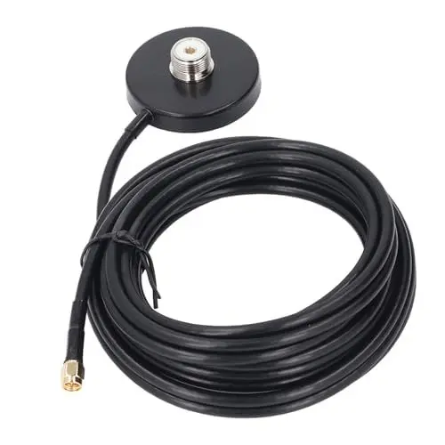 Produktbild: Antennen Magnethalterung, Magnetfußhalterung mit 5 M RG58 Kabel, SMA Stecker auf PL 259 SO 239 UHF Buchse, Magnetfuß für Auto, Bus, Taxi, Mobilfunkantenne