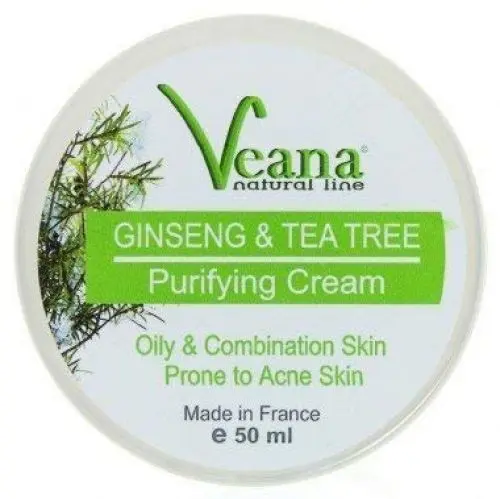 Produktbild: Anti Akne Teebaum & Ginseng Gesichtspflege (50ml) bei Akne, unreiner Haut, Pickel, Mitesser. Made in EU. All natural.
