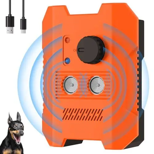 Produktbild: Antibell für Hunde, 3 Ebenen Ultraschall Anti Bell Gerät, 33Ft Anti-Bell-Gerät, Auto-Anti Bell Gerät Hunde, 100% Sicher und Effektiv Sicher Hundebellen Stoppen, Ultraschall-Anti-Bellgerät Hundebellen