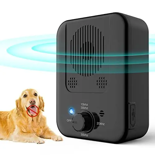 Produktbild: Antibell für Hunde, 3 Frequenzstufen Sonic Anti Bell, 33Ft Reichweite Antibell Ultraschall Gerät für Hunde, Wiederaufladbare Hundebell-Kontrolle im Innen Außenbereich, Anti-Bell-Mittel Hunde