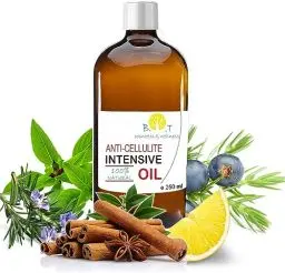 Produktbild: Anti-Cellulite Öl Pro 250ml | Maximale Wirksamkeit mit ätherischen Ölen | Entfernung von Toxinen | Vorbeugung von Dehnungsstreifen | 100% Natürlich | Dringt 6 Mal Tiefer ein als eine Creme