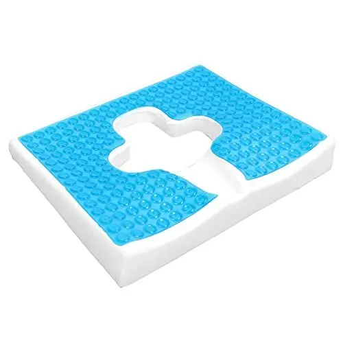 Produktbild: Anti-Dekubitus-Kissen, Anti-Dekubitus-Pad, Rutschfestes Orthopädisches Gel & Memory Foam Steißbeinkissen für Steißbeinschmerzen, Memory Foam Sitzkissen für Bürostuhl, Auto, LKW, Küche, Rollstuhl