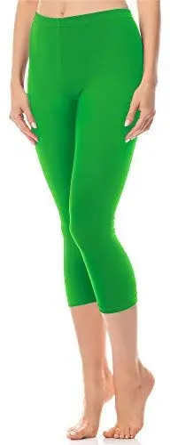 Produktbild: Antié Damen Leggings 3/4 aus Baumwolle AN60-101(Grün,XS)