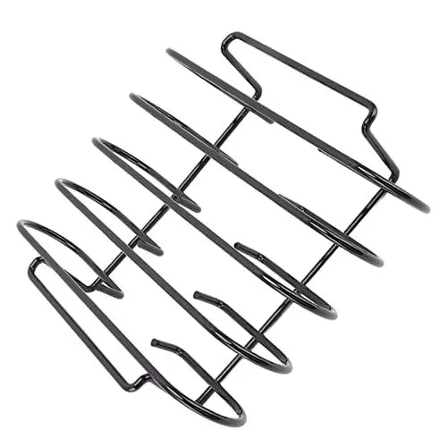 Produktbild: Antihaftbeschichteter Edelstahl-BBQ-Rippenständer, Grillrippen- und Bratenständer, Edelstahl-Holzkohlekorb, Grillzubehör für die Küche