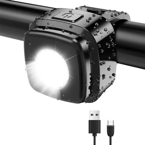 Produktbild: Antimi Fahrradlicht vorne,IPX5 Fahrrad Frontlicht StVZO-zugelassen Ahead Led Fahrrad licht fahrradlampe wasserdicht USB Typ C