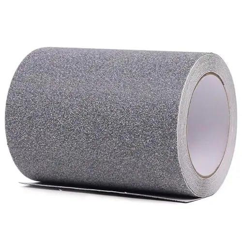 Produktbild: Antirutsch Klebeband Streifen mit Selbstklebend, Treppenstufen Band Kleber rutschfest Klebeband (15cm x 5m, Grau)