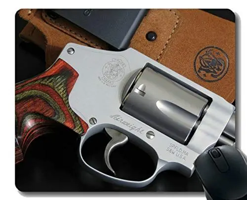 Produktbild: Anti-Rutsch-Mauspad-Matte, Revolver-Pistole aus Holz, spezielles Auto, rotes Mousepad