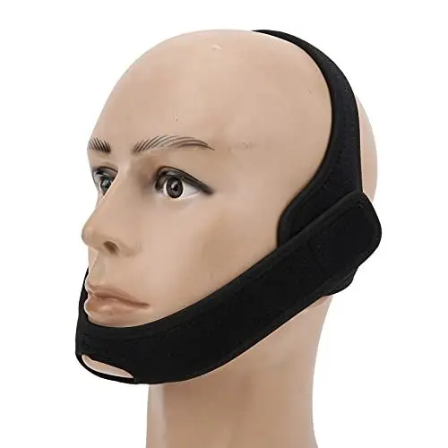 Produktbild: Anti-Schnarch-Kinnriemen für CPAP-Benutzer, Kinnriemen für Mundatmer, Schlafmittel, das das Schnarchen für Männer und Frauen Stoppt, Schnarchstopper Kieferstütze, Anti-Schnarch-Gerät(Schwarz)