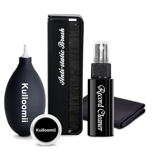 Produktbild: Antistatik Schallplattenbürste 5in1 | Vinyl LP Schallplatten Reinigungsset | Antistatische Nadelbürste und Samtpolster Burste | LP Reinigungslösung | Schallplatten Bürste | Vinyl Cleaning Kit