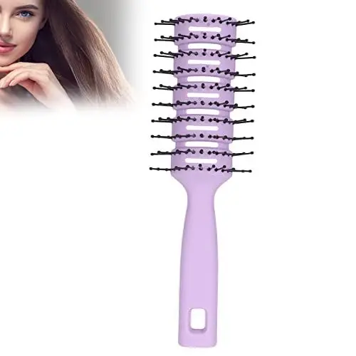 Produktbild: Antistatische Haarbürste, Vent Massage Bürste, Styling und Föhnbürste, Rutschfeste Belüftete Haarbürsten für kürzere Föhnzeiten, antistatische Rundbürstezum Föhnen und Glätten(Violett)