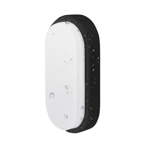 Produktbild: ANWIO Außenbeleuchtung von Wänden 14W LED Oval Aussenleuchte, 4000K, 980lm, IP54-geschützt Wasserdicht Wandlampe für Garten Terrasse Garage Flur Keller, Schwarz - 1 Stück