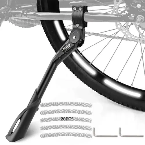 Produktbild: ANWONE Fahrrad Ständer, Fahrradständer Mountainbike, 24-29 Zoll Hinterbauständer, Höhenverstellbarer Seitenständer Fahrrad Ständer, Maximale Belastung 45KG für MTB, Ebike, Citybikes, Schwarz