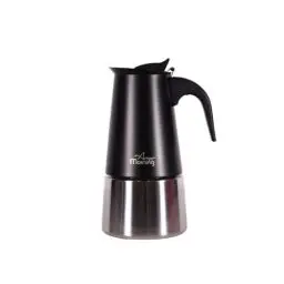 Produktbild: Any Morning Herdplatte Espresso-Kaffeemaschine, Edelstahl Induktion Moka Pot Kompatibel mit Allen Herdarten, Italienische Kaffeemaschine, Kaffeekanne 6 Tassen, 300 ml, Schwarz